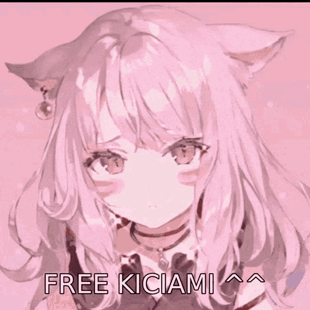 a picture of a girl with cat ears and the words free kiciami