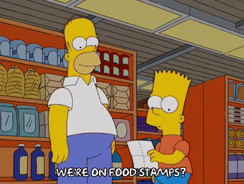 We'Re On Food Stamps? GIF - Food Stamps Were On Food Stamps The Simpsons GIFs