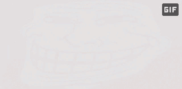 a white background with a troll face and the word gif on the bottom