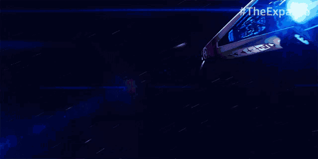 a blue light is shining on a dark blue background with the hashtag #the expanse