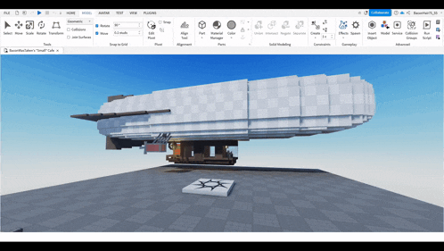a computer screen shows a model of a zeppelin in a program