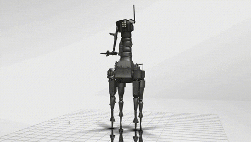 a 3d model of a robot with a remote control on its arm