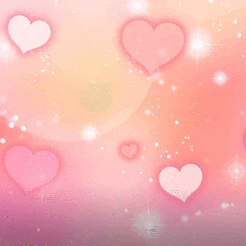 a girl with red hair is surrounded by hearts