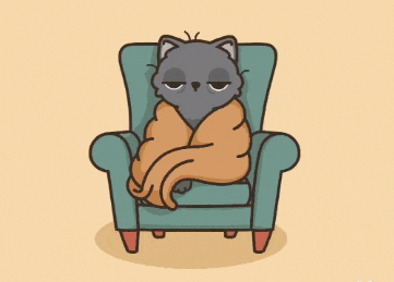 a cat is sitting in a chair surrounded by cups