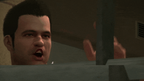 a man in a video game says will you calm down i don t even know what you 're talking about