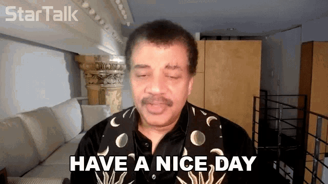 a man says " have a nice day " in a video