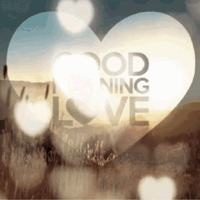a picture of a heart with the words good morning love on it