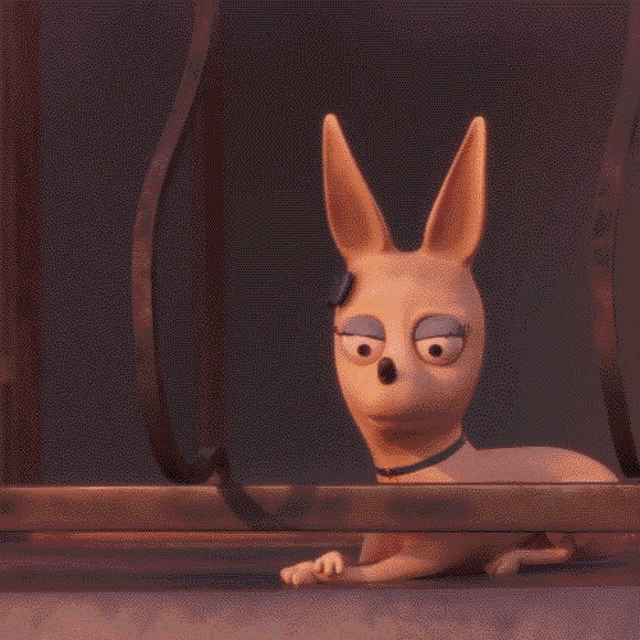 a cartoon dog with big eyes and a blue collar