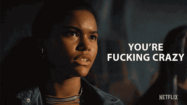 a netflix ad shows a woman with a serious look on her face
