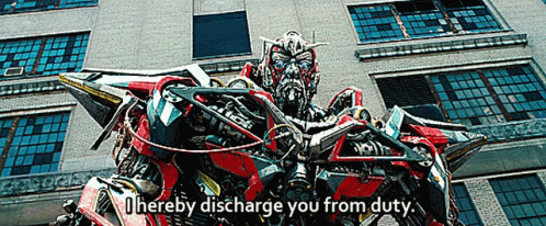Transformers I Hereby Discharge You From Duty GIF - Transformers I Hereby Discharge You From Duty Sentinel Prime GIFs