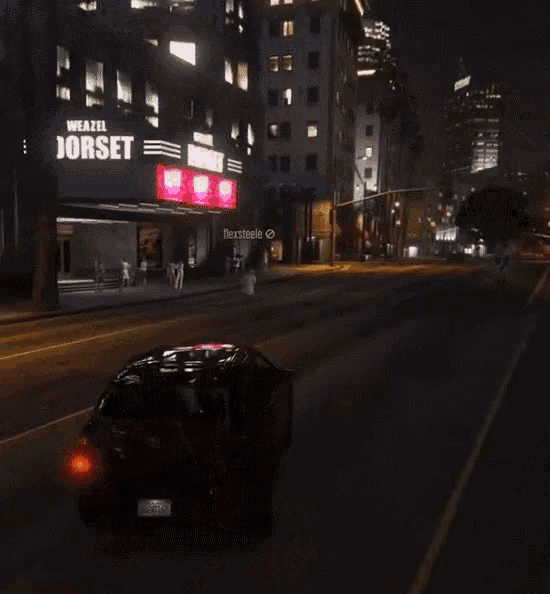a car is parked in front of a weazel corset