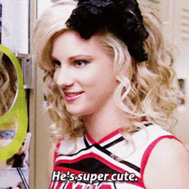 Glee Brittany Pierce GIF - Glee Brittany Pierce Hes Super Cute GIFs
