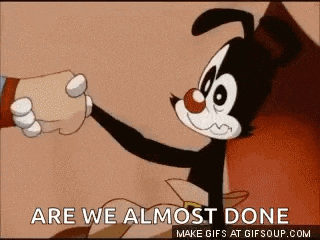 a cartoon character shaking hands with another cartoon character .