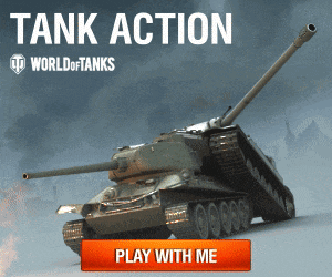 an advertisement for world of tanks shows a tank and says play with me