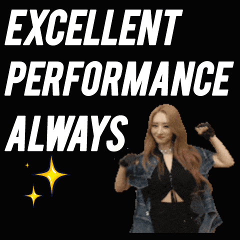 a poster that says excellent performance always with two women on it