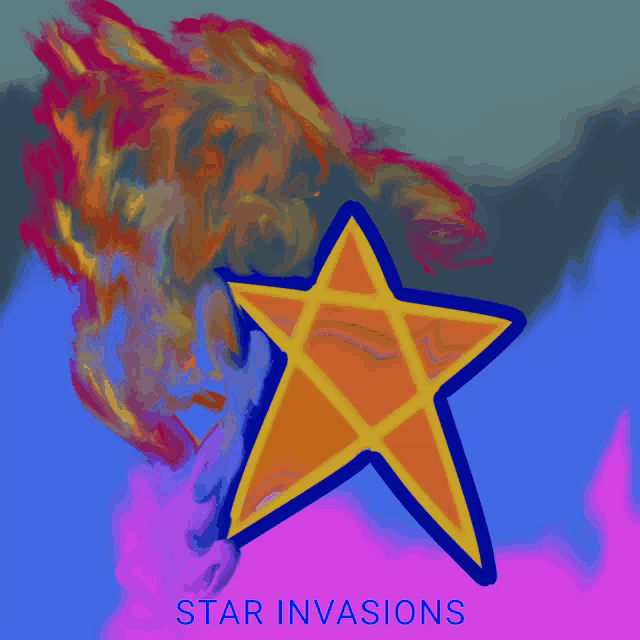 a drawing of a star with the words star invasions written below it
