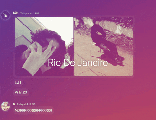 a screenshot of a chat with rio de janeiro written on the top