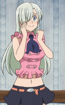 a girl with white hair is wearing a pink shirt and a blue tie