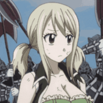 a blonde anime girl with pigtails is holding a large sword