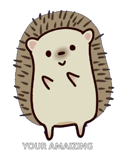 a drawing of a hedgehog with the words your amaizing underneath it