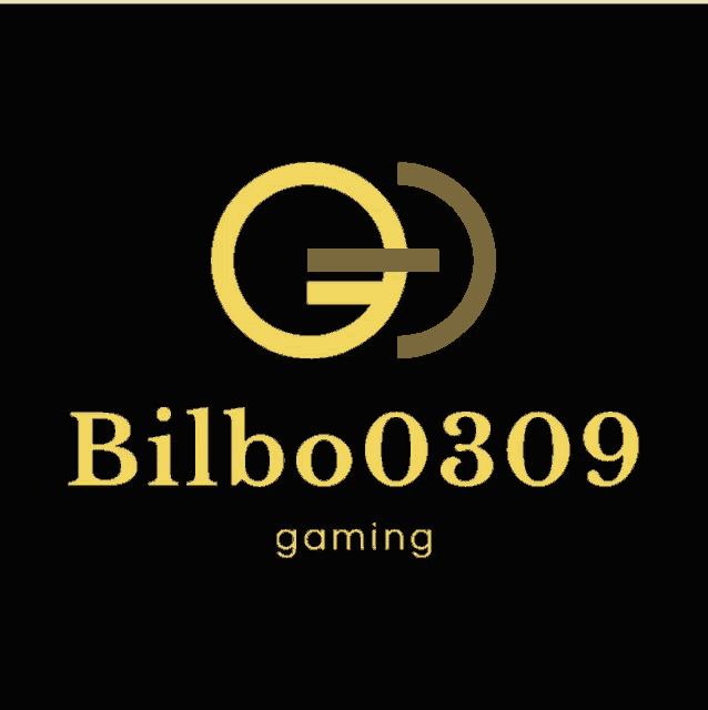 a logo for bilbo0309 gaming with a gold g on a black background