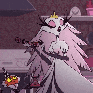 a cartoon character with a crown on her head is holding a phone