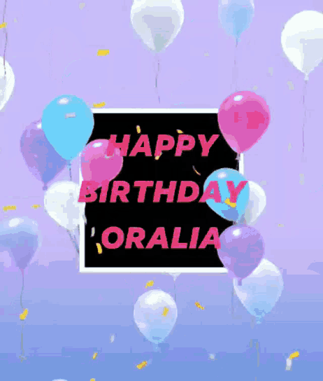 a birthday card with balloons and the words happy birthday oralia