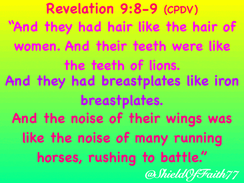 revelation 9 : 8-9 is written on a green background