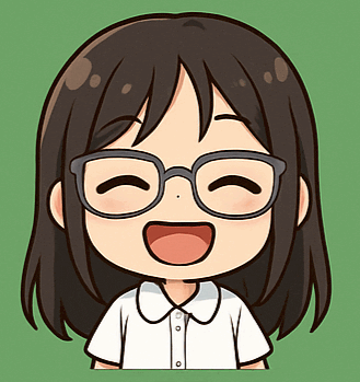 a cartoon girl wearing glasses and a white shirt is smiling