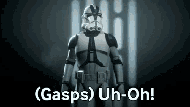 Clone Trooper Gasps GIF - Clone Trooper Gasps Uh Oh GIFs