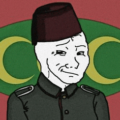 a cartoon of a man in a military uniform with a hat on .