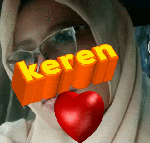 a woman wearing glasses and a hijab has the word keren written on her face