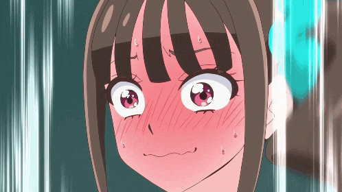a close up of a girl 's face with her mouth open