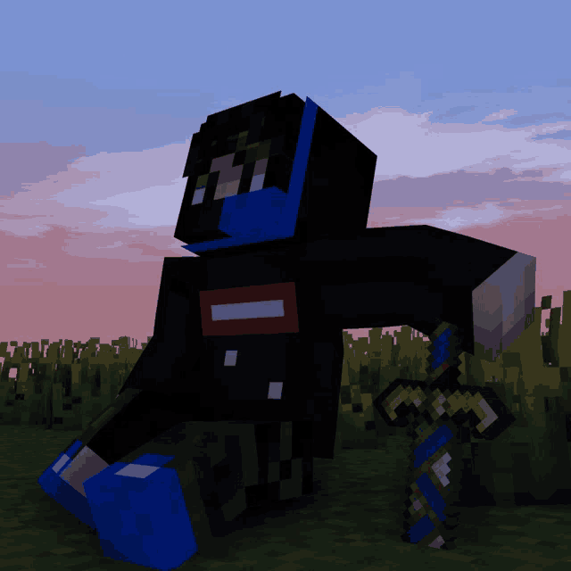 a minecraft character wearing a supreme hoodie