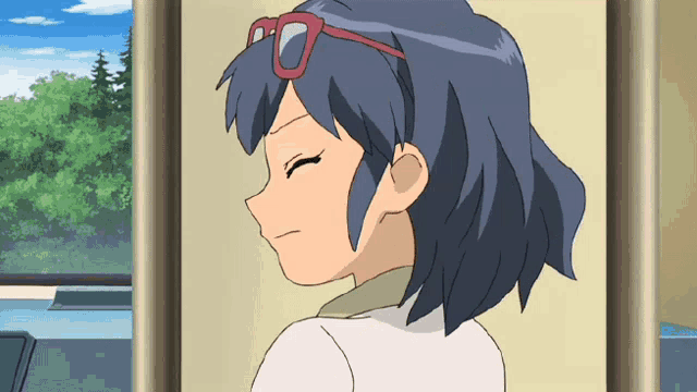 a drawing of a girl wearing sunglasses is framed