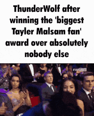 thunderwolf winning the biggest taylor malsam fan award over absolutely nobody else