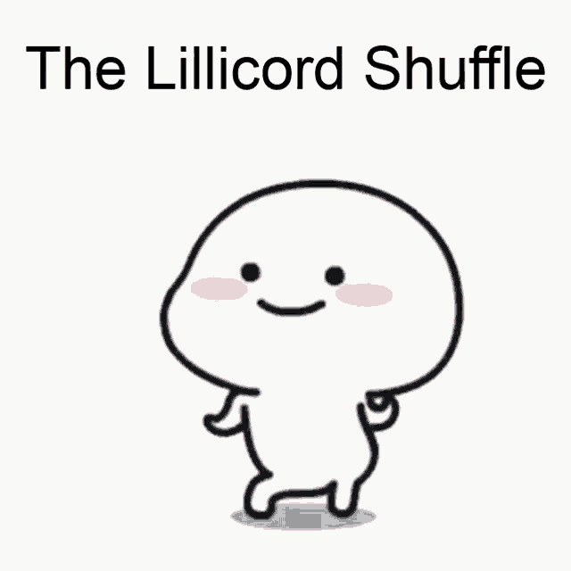 a cartoon character with the words the lillicord shuffle written above it