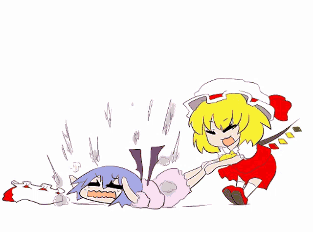 a cartoon drawing of a girl kicking a ghost