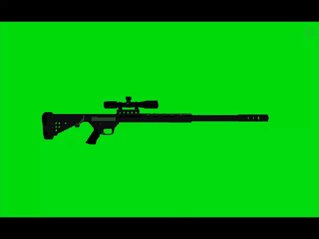 a sniper rifle with a scope on top of it on a green screen