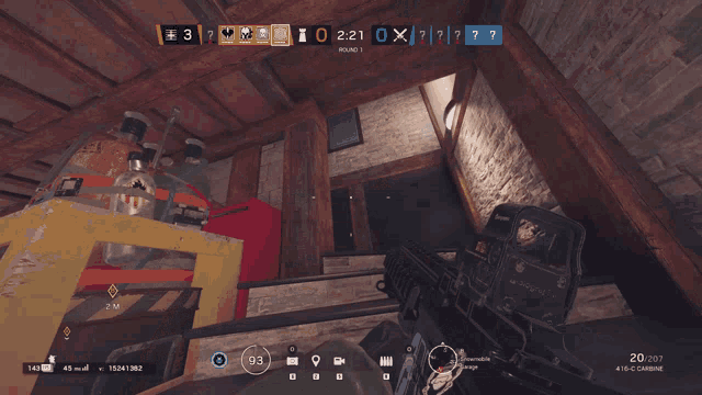 a screenshot of a video game shows a round 1 score of 0 to 2