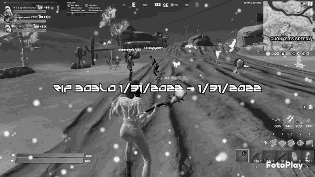 a black and white image of a video game with the date of 1/31/2022