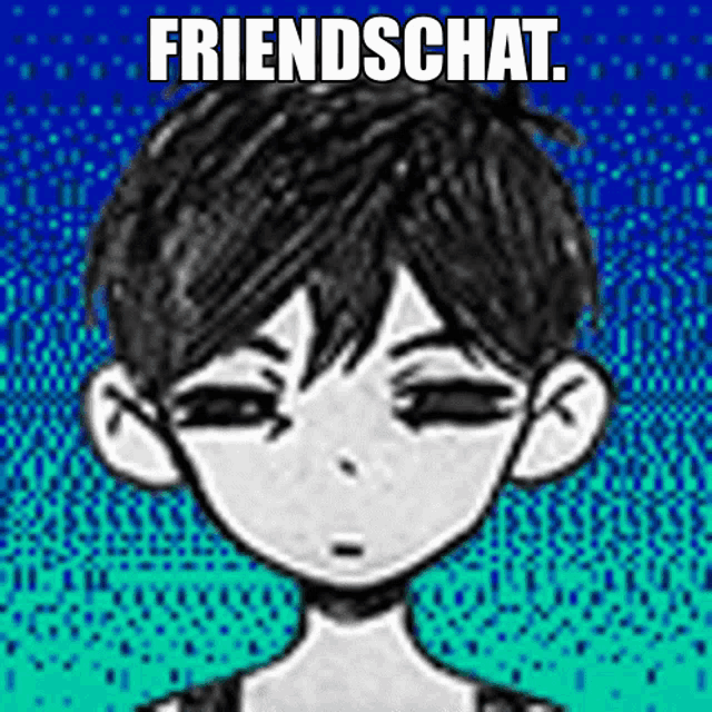 a black and white drawing of a boy with the words friendschat below it