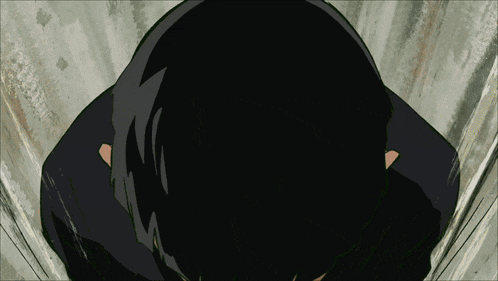 a person 's head is shown in a cartoon with a gray background