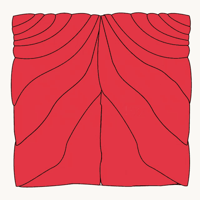 a drawing of a red curtain with the words fibra + movil 20gb on it