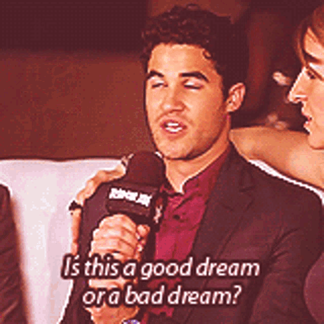 Darren Criss Is This A Good Dream Or A Bad Dream GIF - Darren Criss Is This A Good Dream Or A Bad Dream Good Dream GIFs