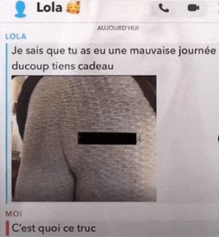 a screenshot of a text message between lola and a person