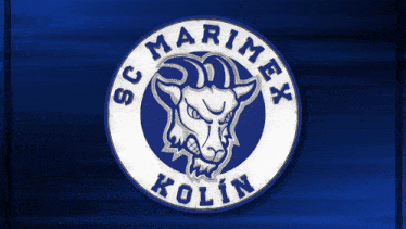 a logo for sg marimex kolin with a goat in the center