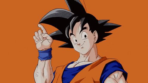 a cartoon character from dragon ball z is giving a thumbs up