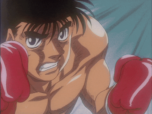 a cartoon of a man wearing red boxing gloves in a boxing ring