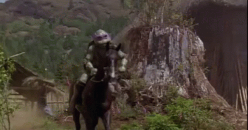 Tmnt Donatello GIF - Tmnt Donatello Falls Off Horse GIFs